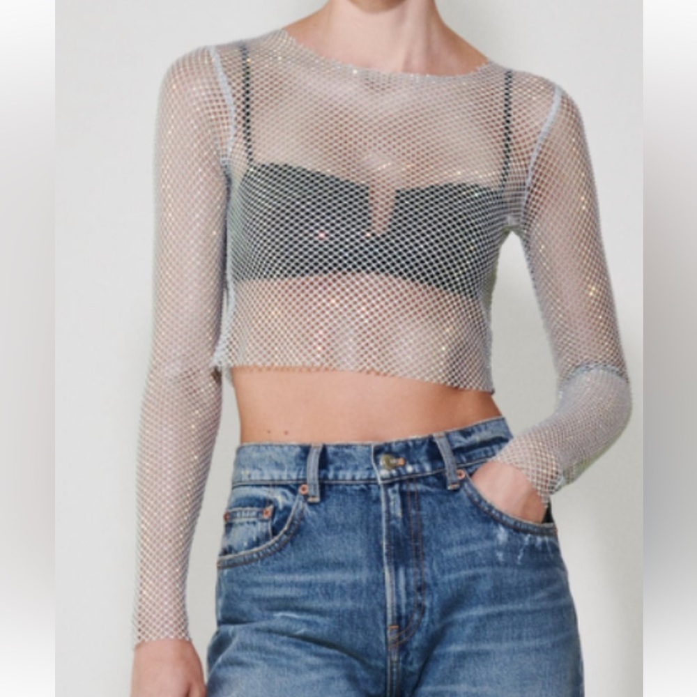 Zara Sequin Crop Top